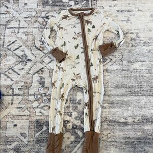 Angel Dear Cream and Brown Moose Zip Sleeper